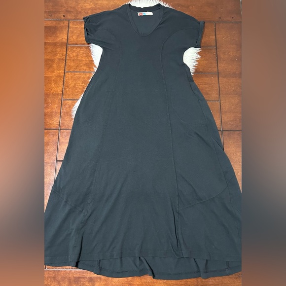 Free People Beach Size XS Meadow Tee Dress Black Oversized Cotton - Picture 7 of 16